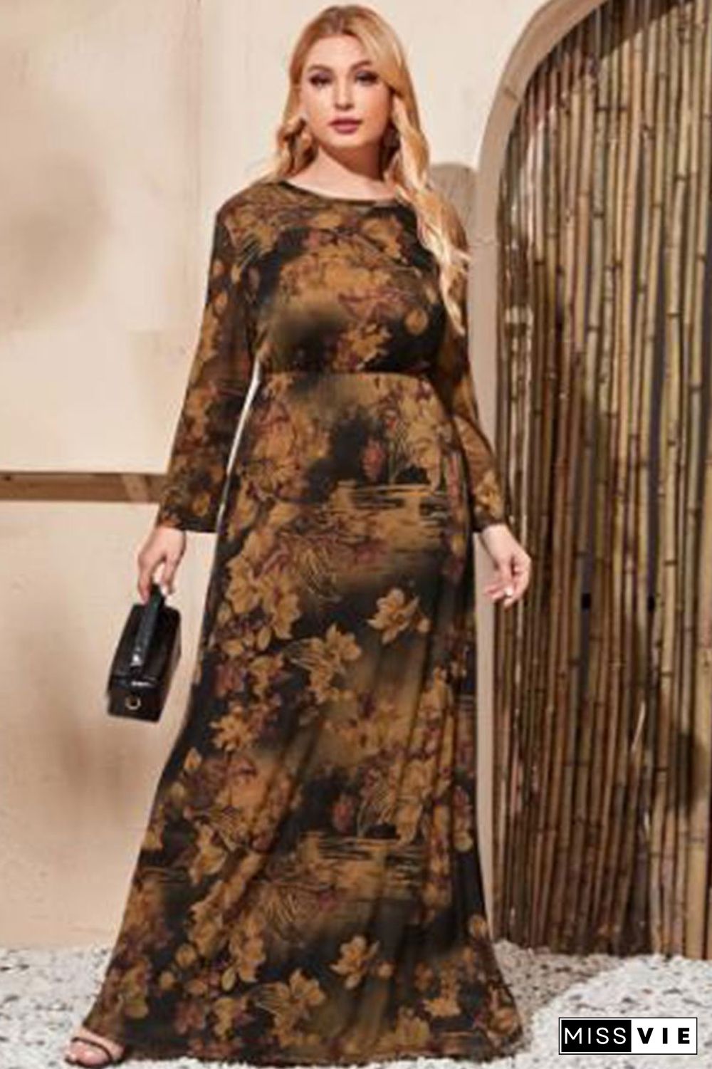 Floral Print Pockets  Vintage Dress P11896