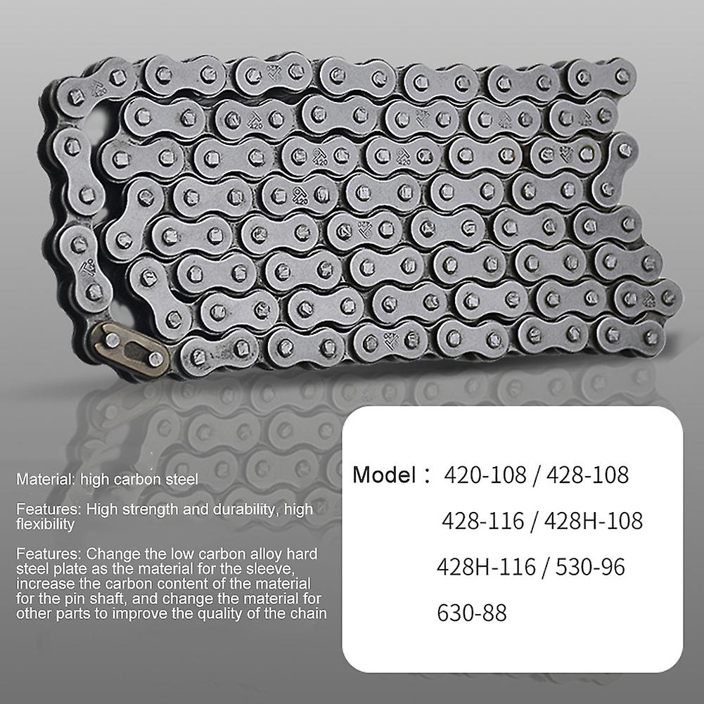 420 Standard Roller Chain 108 Link Heavy Duty Steel Chain Gas Motorcycle Chain For Pit Bike Atv Quad Go Kart Scooter