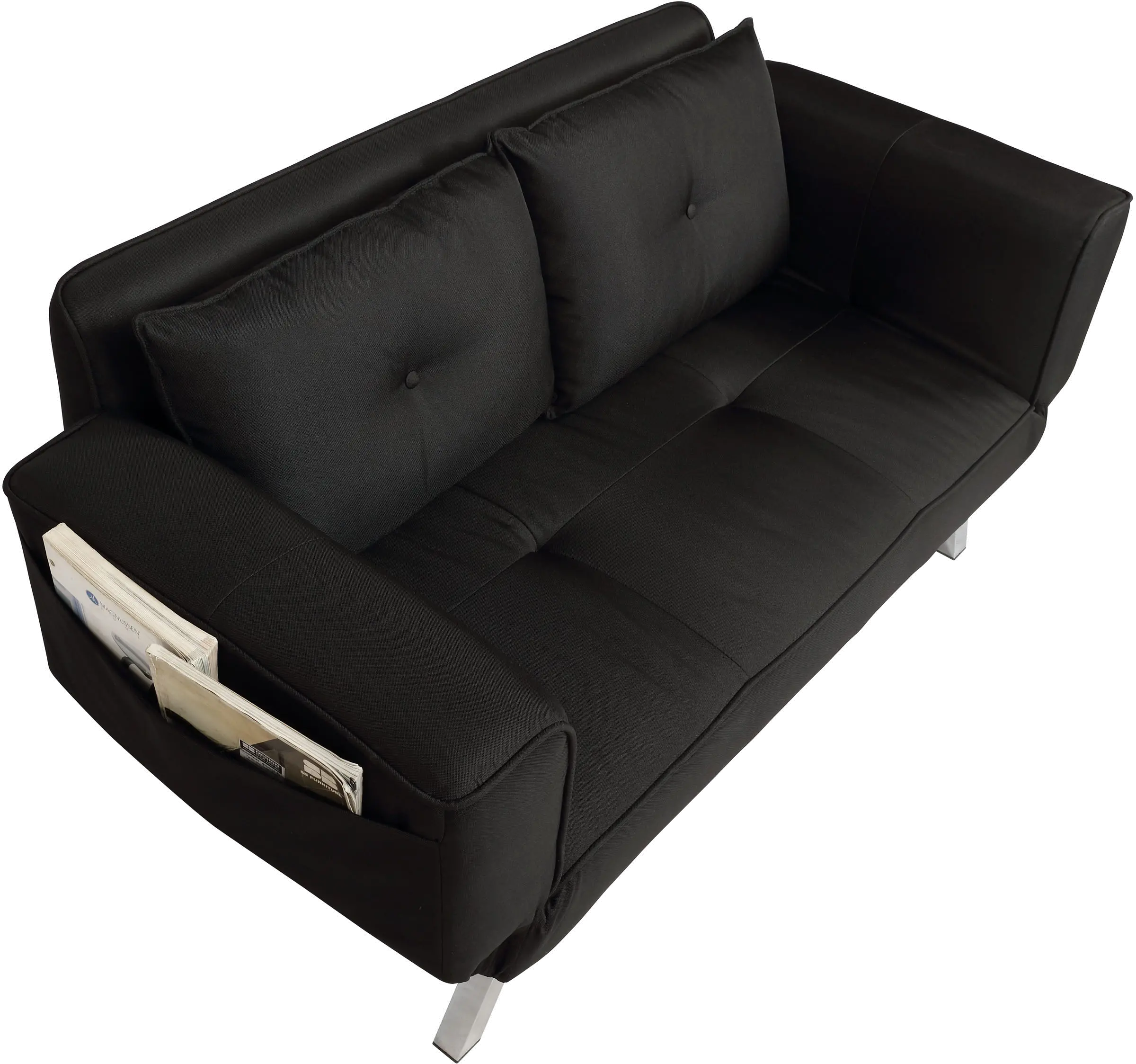 Miley Serta Black Convertible Sofa