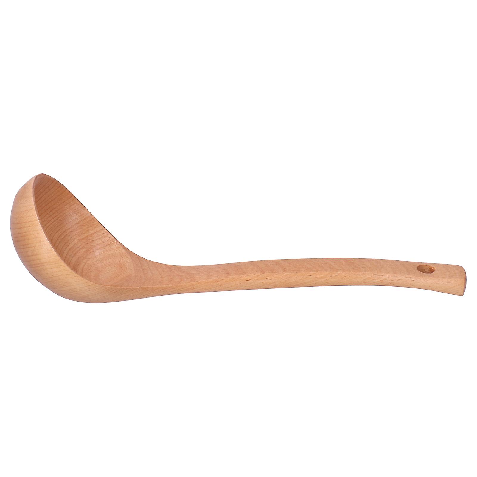 Soup Wooden Spoon With Hanging Hole Long Handle Lightweight 27.5x7.5cm/10.8x2.9in