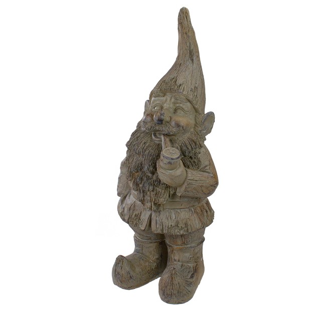 Gray Standing Gnome Outdoor Garden Statue