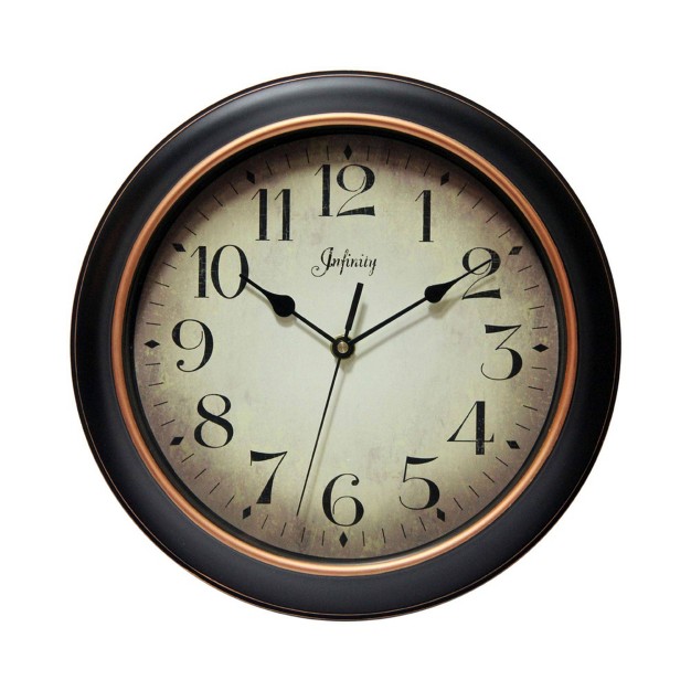 Precedent Wall Clock Black rose Gold Infinity Instruments