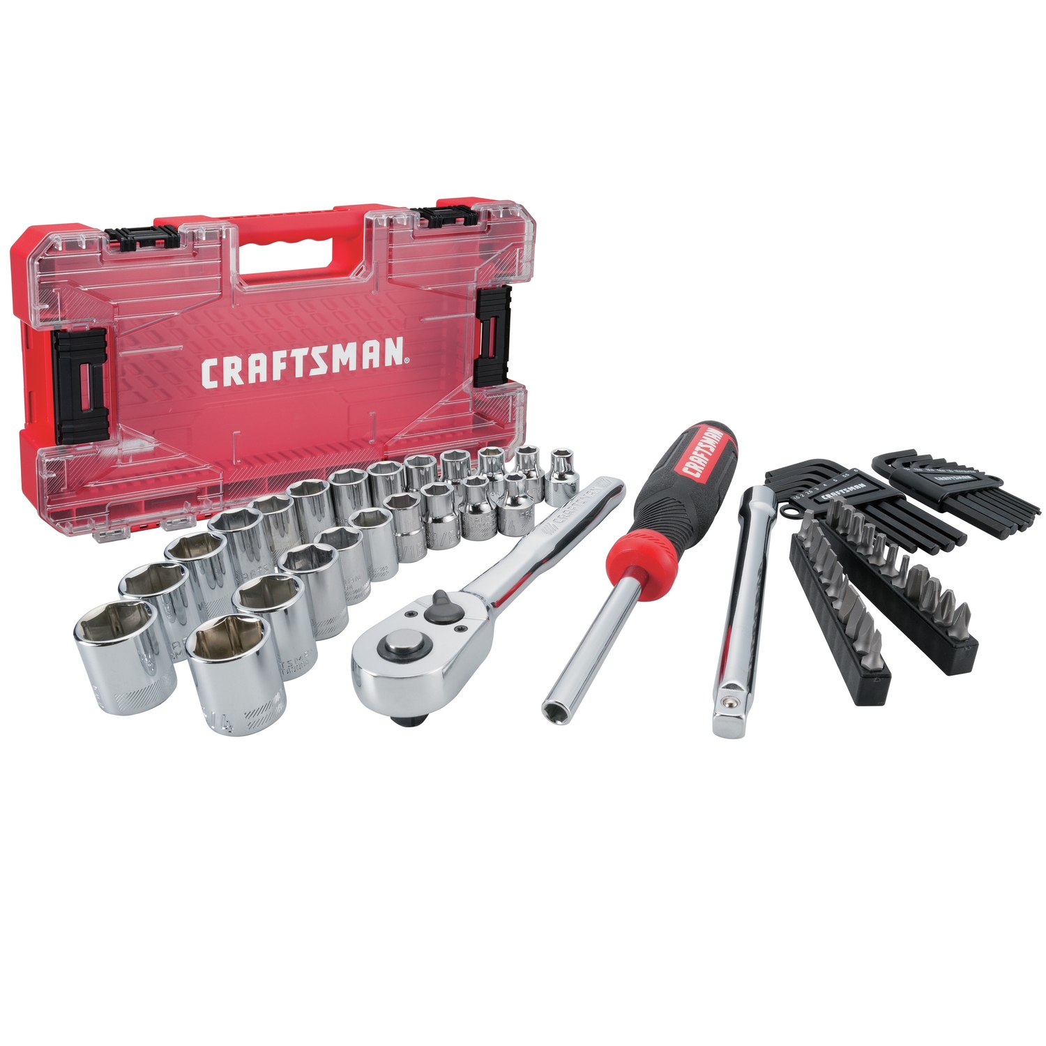 Craftsman 3/8 in. drive Metric and SAE 6 Point Mechanic\u0027s Tool Set 63 pc