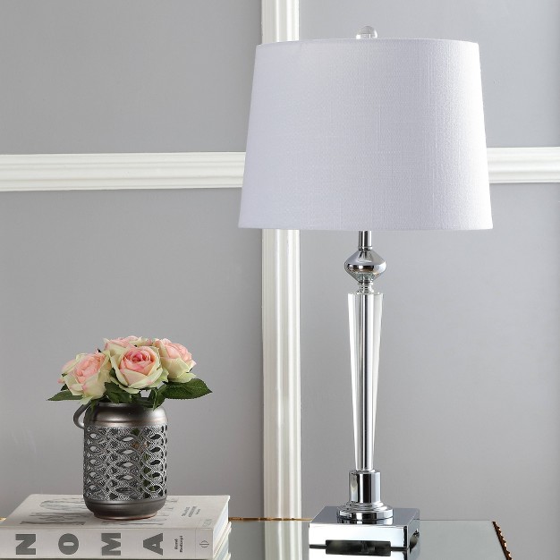 Crystal Foster Table Lamp includes Led Light Bulb Clear Jonathan Y