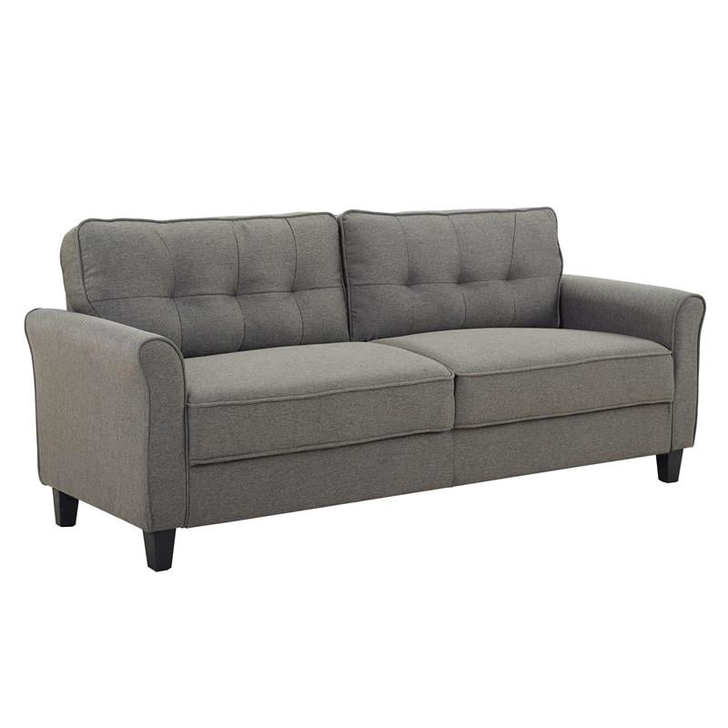 Lifestyle Solutions Helena Sofa in Heather Gray Fabric Upholstery