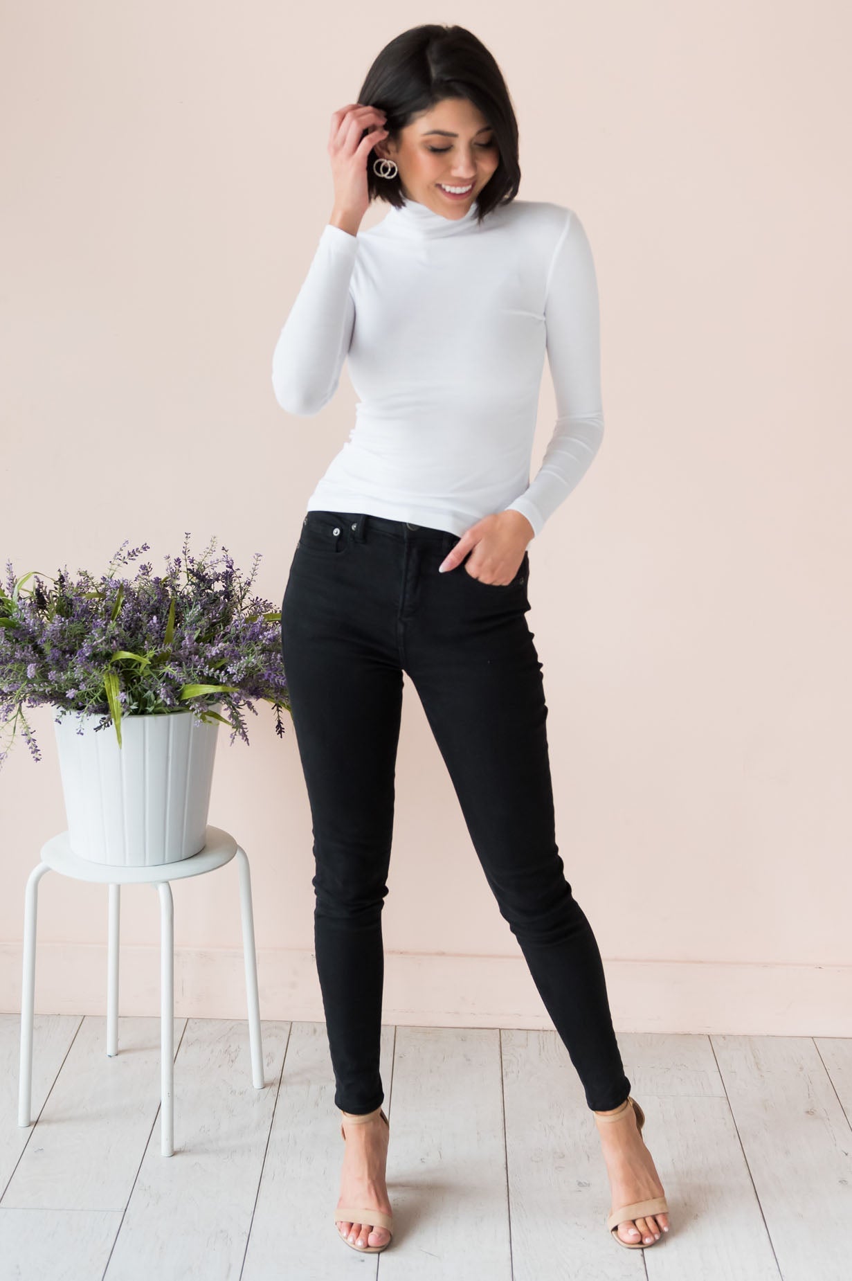 Sway Me Away Modest Turtleneck Top