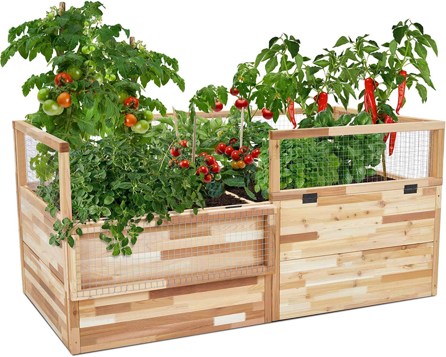 Jumbl Raised Herb Garden Bed, 72 x 33 x 39 in Wood Planter