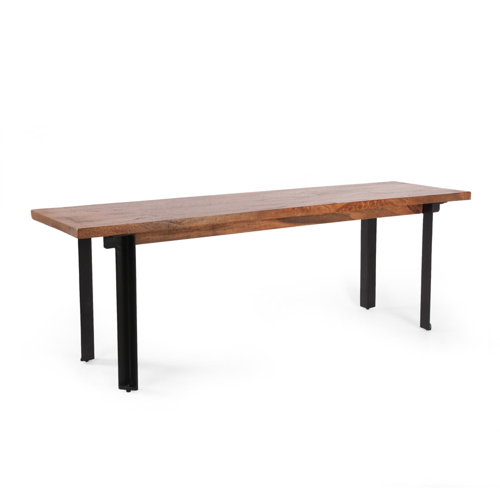 Pisgah Handcrafted Modern Industrial Mango Wood Dining Bench by Christopher Knight Home