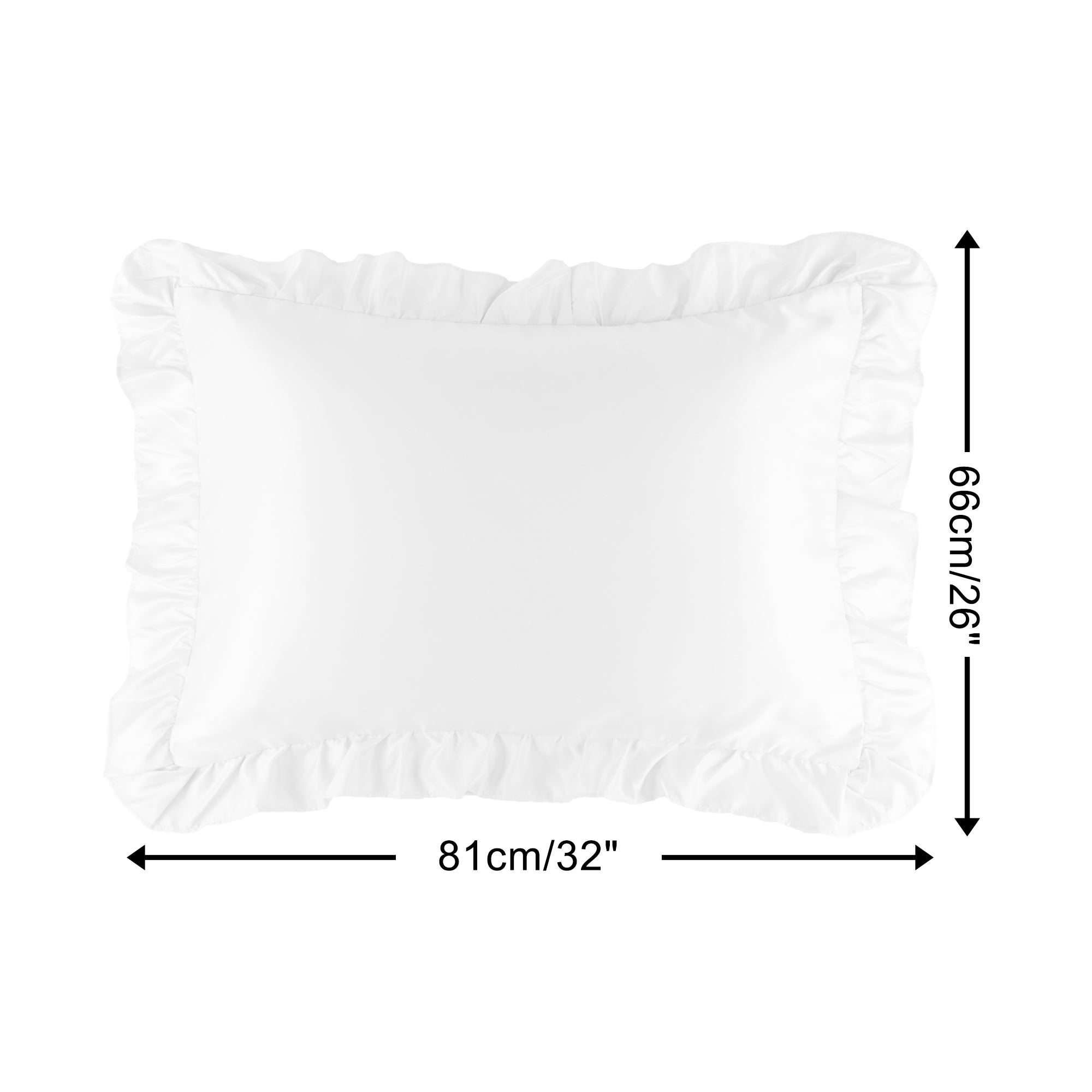 PiccoCasa Satin Pillowcase Pillowcases Ruffled Pillowcases Pillow Shams， White Euro