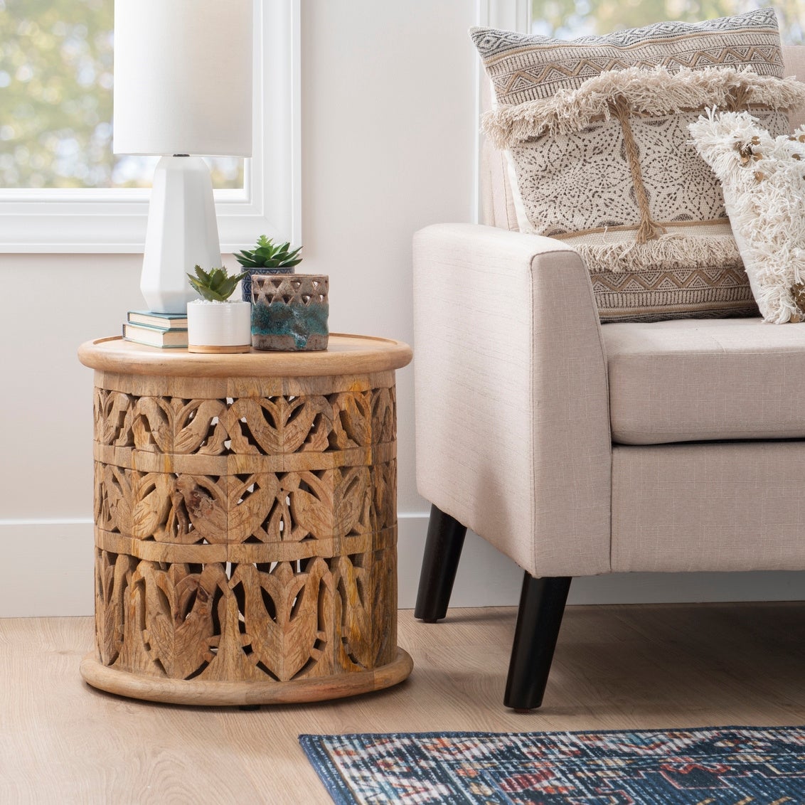 Jamey Boho Round Side End Table