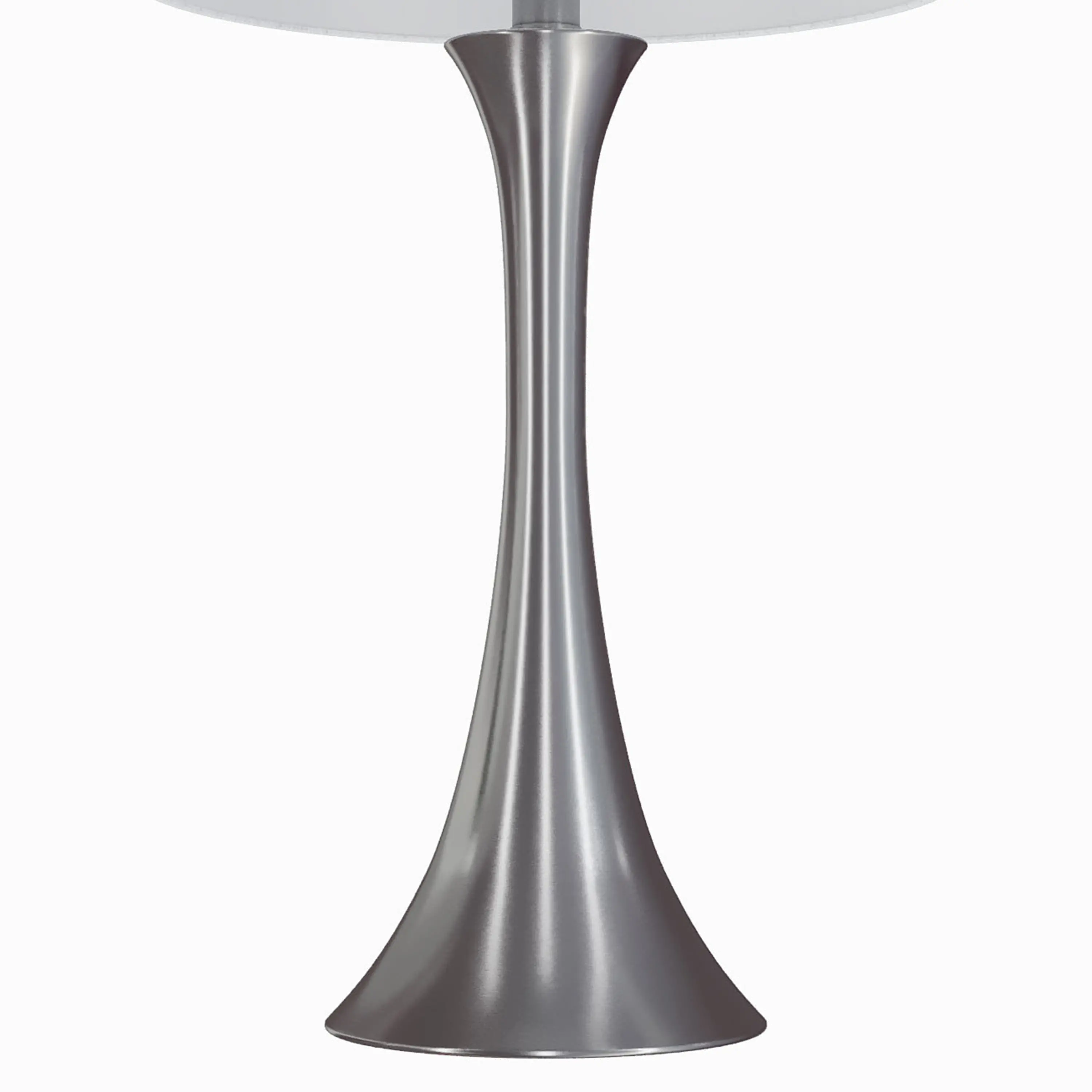 Lenuxe Nickel Table Lamps with White Shades， Set of 2