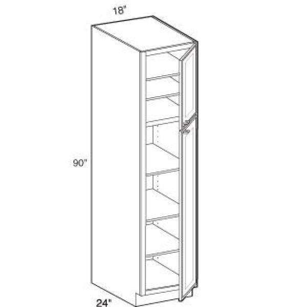 Home Decorators Collection Tremont Assembled 18x90x24 in. Plywood Shaker Utility Kitchen Cabinet Soft Close Right in Painted Pearl Gray U182490R-TPG