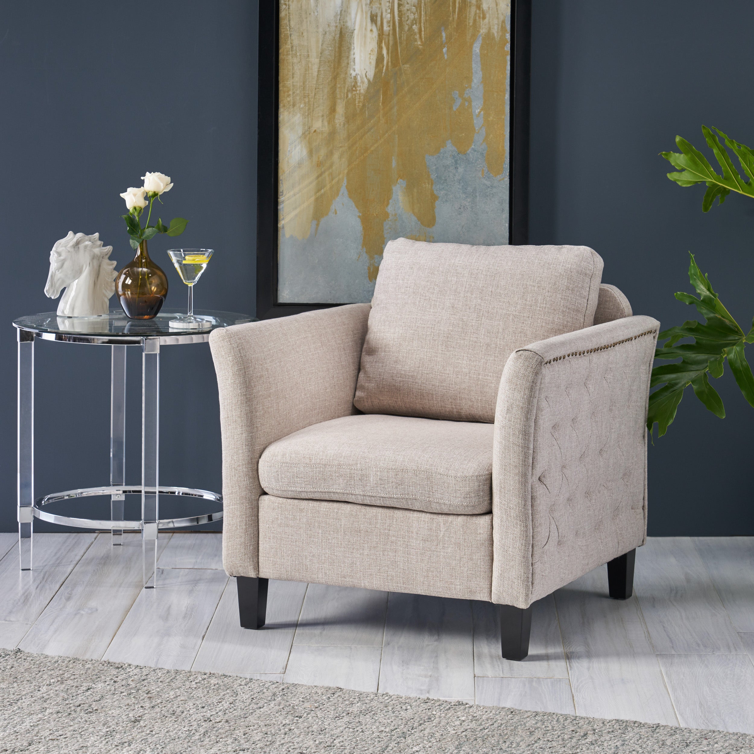 Ritner Traditional Fabric Club Chair