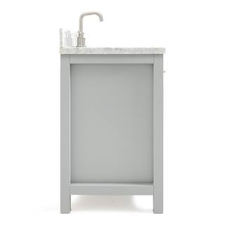 ARIEL Bristol 43 in. W x 22 in. D x 35 in. H Freestanding Bath Vanity in Grey with White Marble Top H043SCWRVOGRY