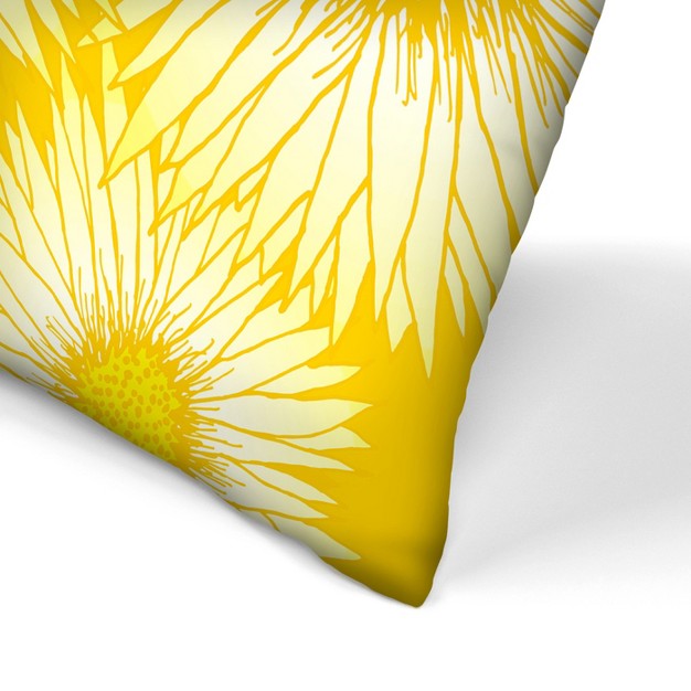 Summer Sunflowers By Modern Tropical Throw Pillow Americanflat Botanical