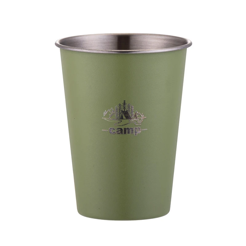 Stainless Steel Cups Custom logo Pint Tumbler Stackable Metal Tea Coffee Drinking Mug for Camping Outdoors