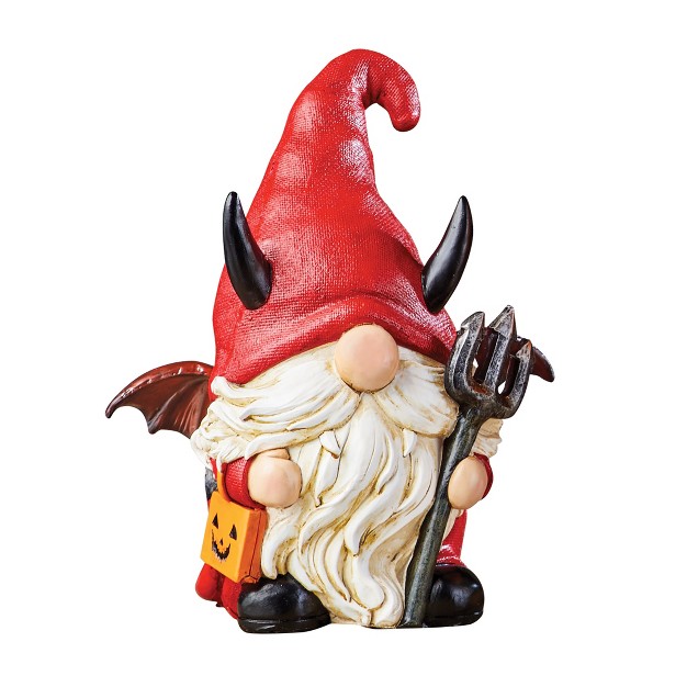 Collections Etc Halloween Devil Trick or treat Gnome Figurine 9 25 X 6 25 X 11