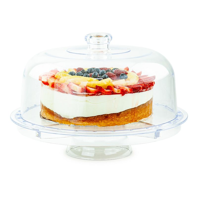 12 Inch Multi-Functional Acrylic Cake Stand， 6 in 1 Serving Stand