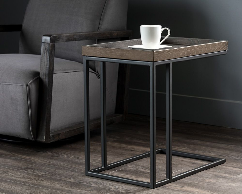 Sunpan Artezia Arden C Shaped End Table   Industrial   Side Tables And End Tables   by Unlimited Furniture Group  Houzz