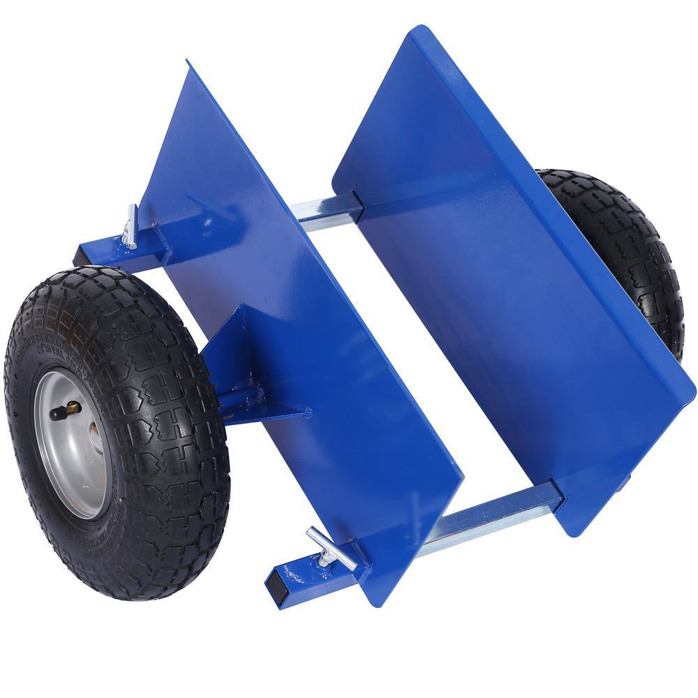 Tidoin 10 in. Blue Lumber Transfer Panel Handbarrow Dolly with Pneumatic Wheels and 600 lb. Load Capacity GH-YDW4-169