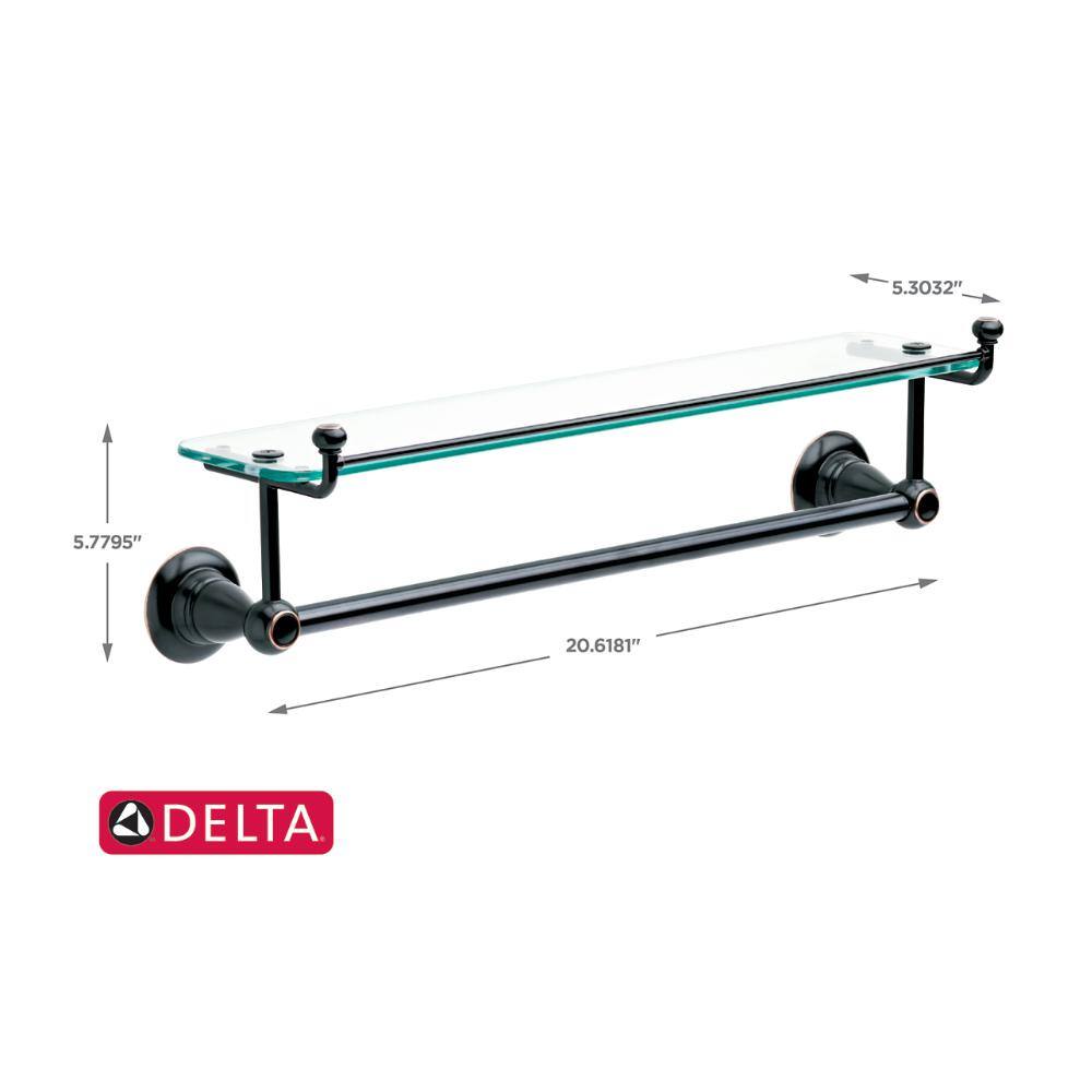 Delta Porter 18 in. Towel Bar with Glass Shelf in Oil Rubbed Bronze 78410-ORB