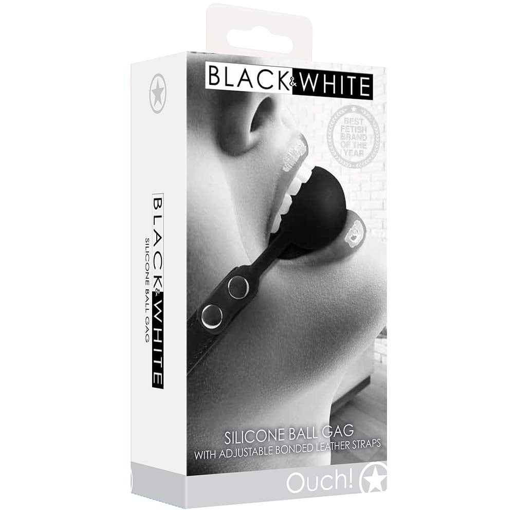 Black & White Silicone Ball Gag