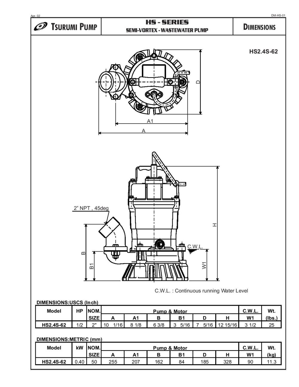 HS2.4S Electric Trash Pump ;