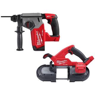 MW M18 FUEL 18V Lithium-Ion Brushless Cordless 1 in. SDS-Plus Rotary Hammer with Compact Bandsaw (2-Tool) 2912-20-2829-20