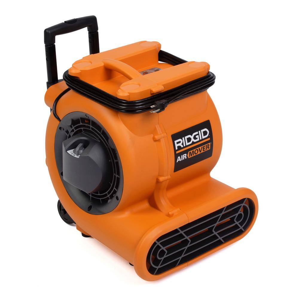 RIDGID 1625 CFM 3-Speed Portable Blower Fan Air Mover with Collapsible Handle and Rear Wheels for Water Damage Restoration AM2560