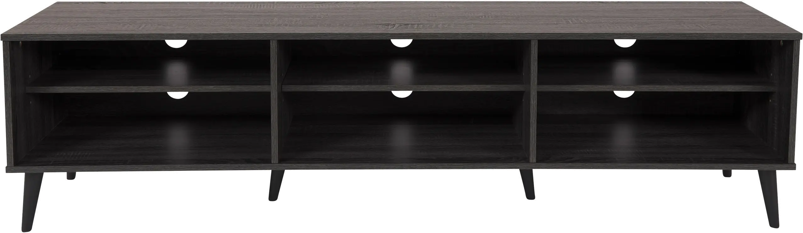 Cole Gray TV Stand with Open Shelves