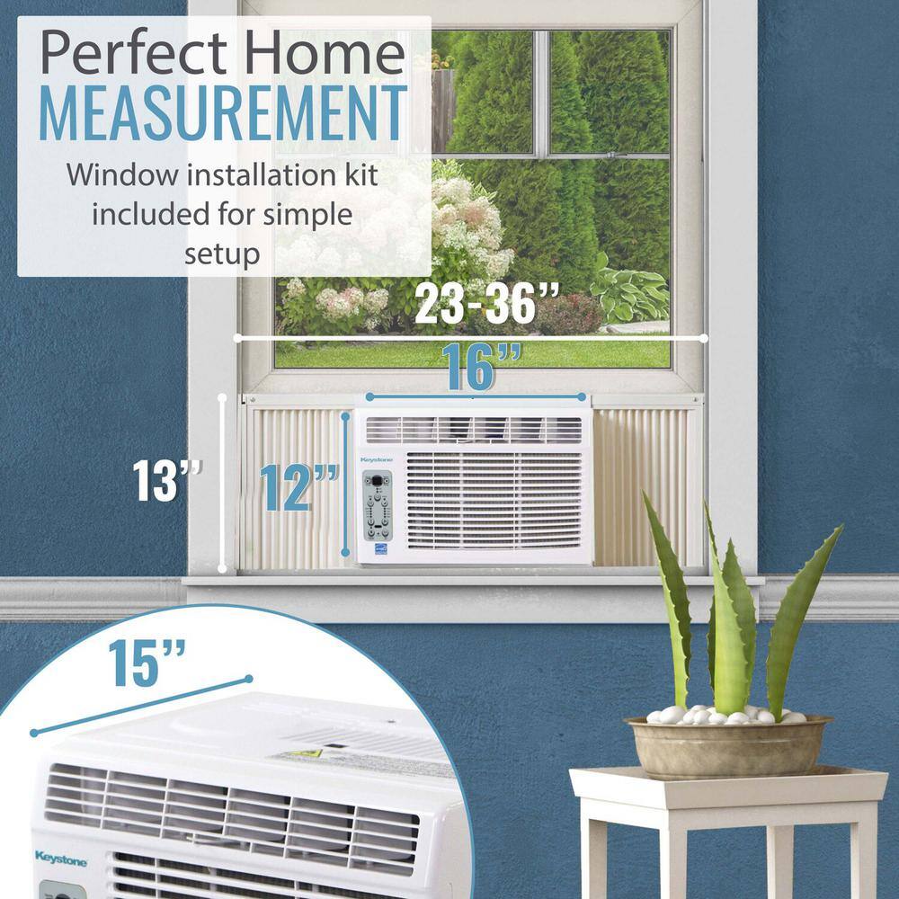 Keystone Energy Star 5000 BTU Window-Mounted Air Conditioner with Follow Me LCD Remote Control in White KSTAW05CE KSTAW05CE