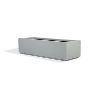 PolyStone Planters Riviera Short 46 in. x 12 in. Concrete Gray Trough 2003