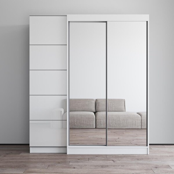 Aria 2D120-EX Wardrobe with 2 Mirrors - - 37844234