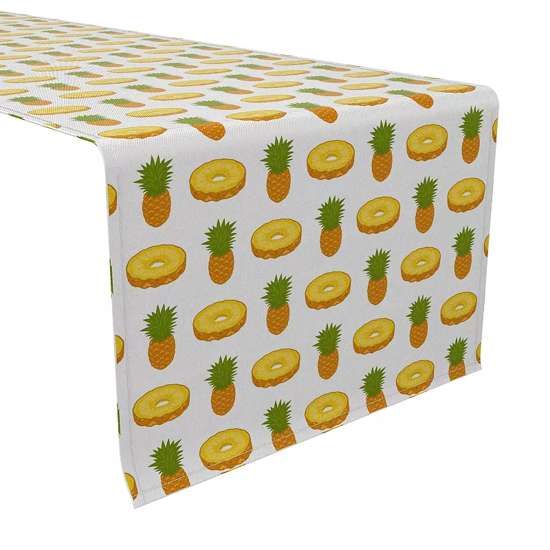 Table Runner， 100% Cotton， 16x90， Pineapples and Slices