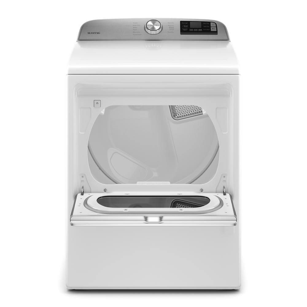 Maytag 7.4 cu. ft. 120-Volt Smart Capable White Gas Dryer with Hamper Door MGD6230HW