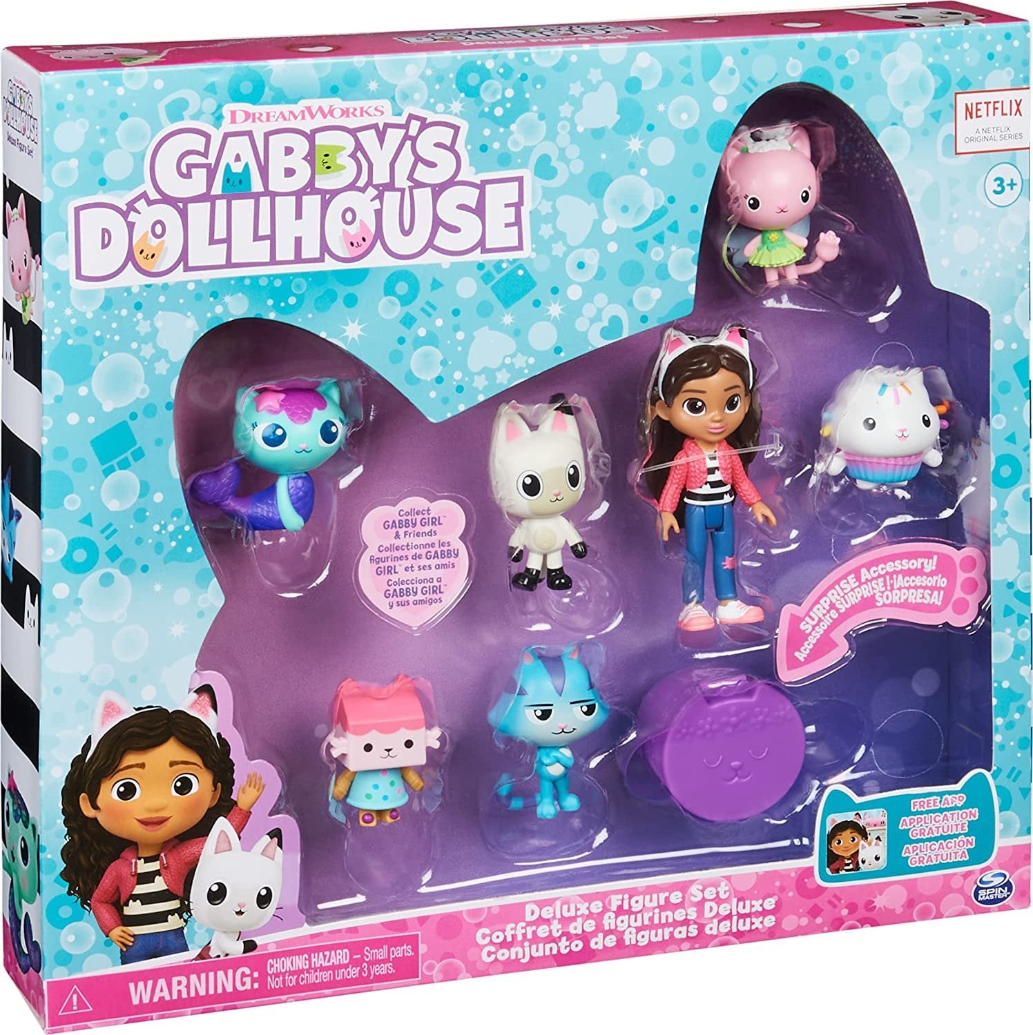 Gabby's Dollhouse Deluxe Action Figure Set， 9 Pieces