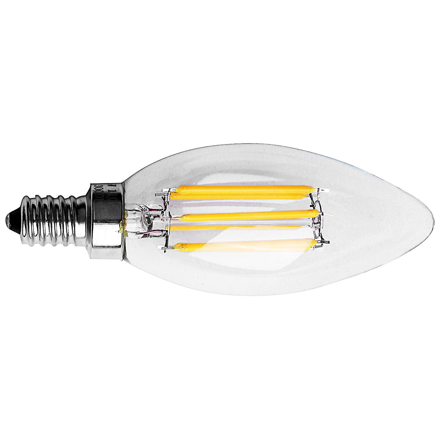 Dimmable E12 6w Cob Candle Flame ment Led Light Bulb Lamp 10*3.5cm