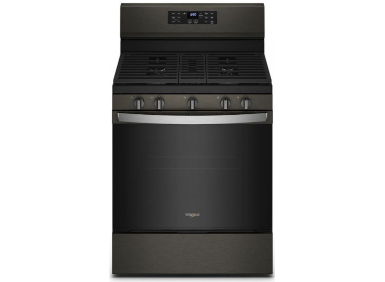 Whirlpool 5 Cu. Ft. Fingerprint Resistant Black Stainless Steel 5-In-1 Air Fry Gas Range