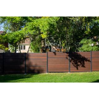 Slipfence Composite 6 ft. H x 6 ft. W x 1 in. Thick Mahogany Composite Tongue and Groove Horizontal Fence Panel SF2-HCPM6