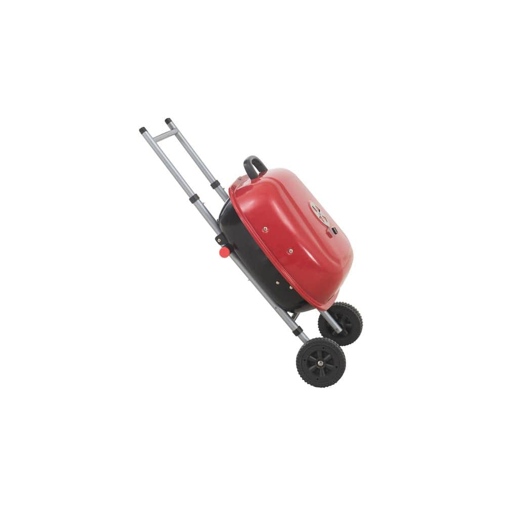 PRIVATE BRAND UNBRANDED Portable Charcoal Grill in Red with Charcoal Tray and Grate 110702001