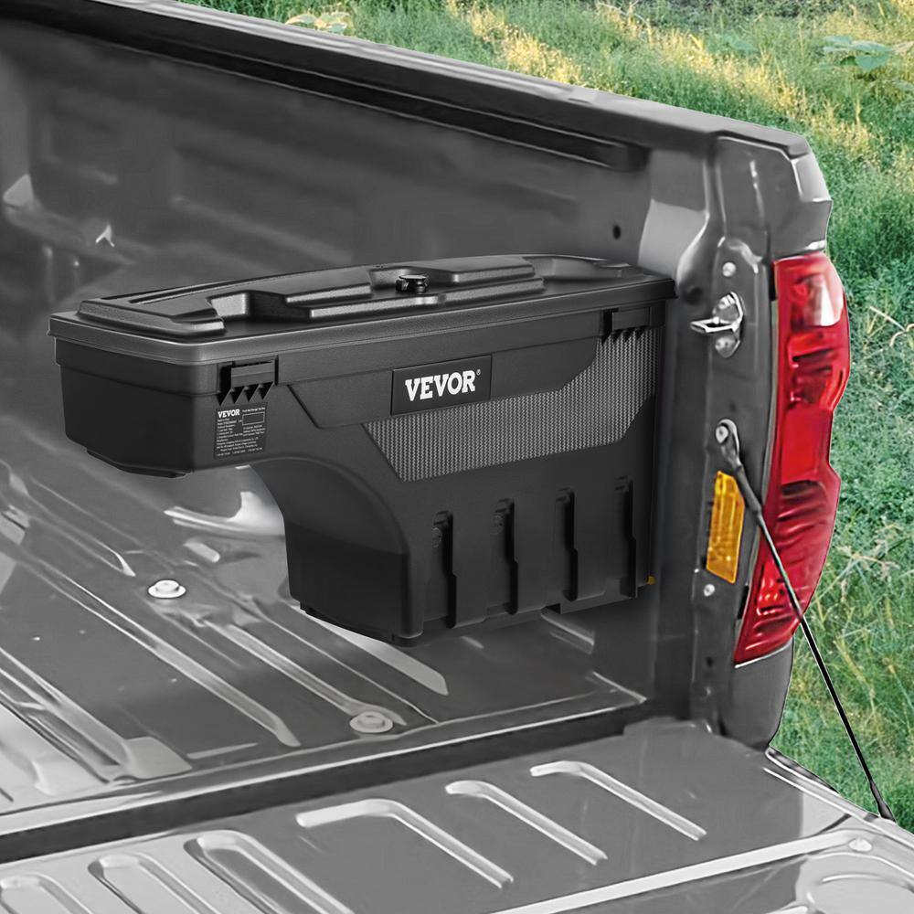 VEVOR 28 in. ABS Truck Bed Storage Box 6.6 Gal. Passenger Side Truck Tool Box with Password Padlock for Tundra 2007-2021Black KTOYOTATUNDRALH6JV0