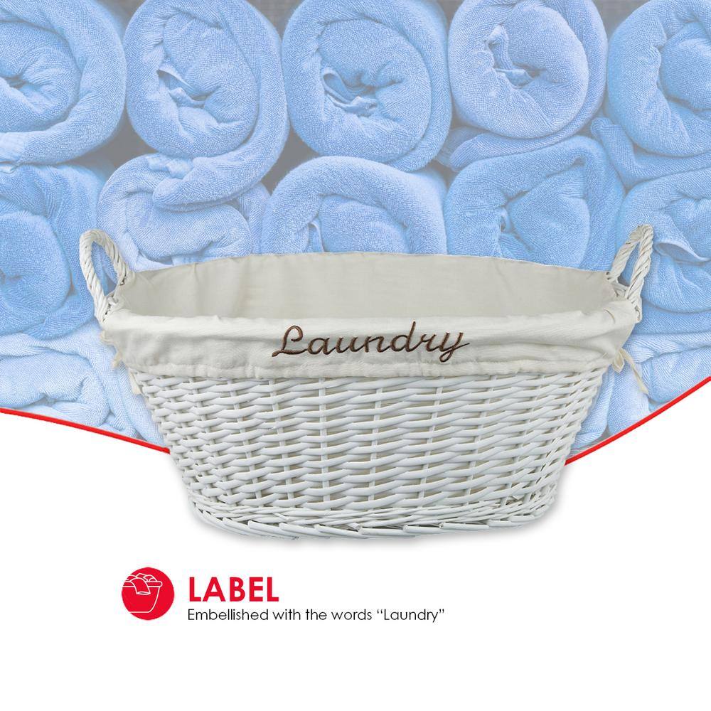 Home Basics White Wicker Basket LH45002