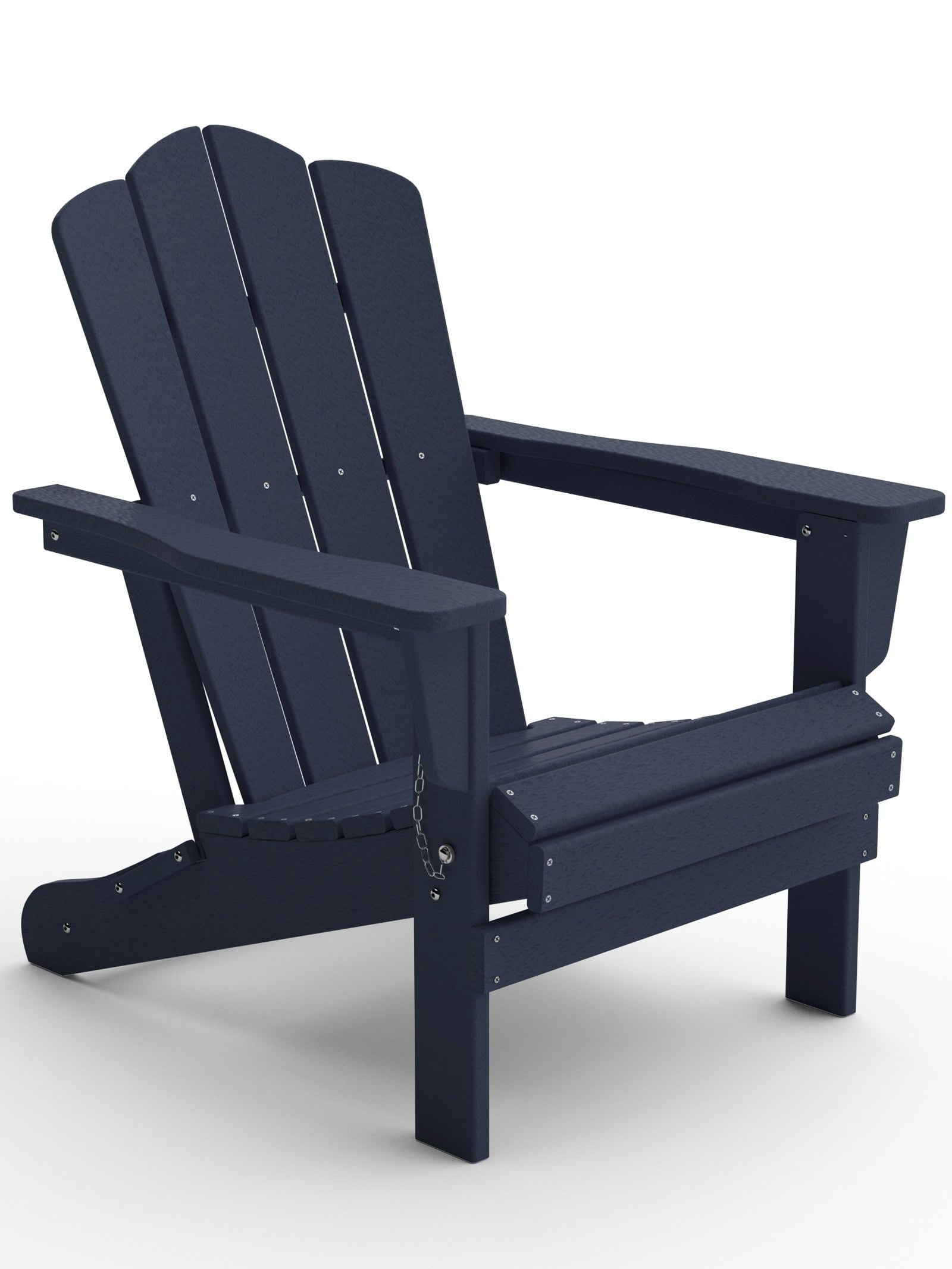 Plastic Folding Outdoor Patio Adirondack Chair for Garden, Navy Blue