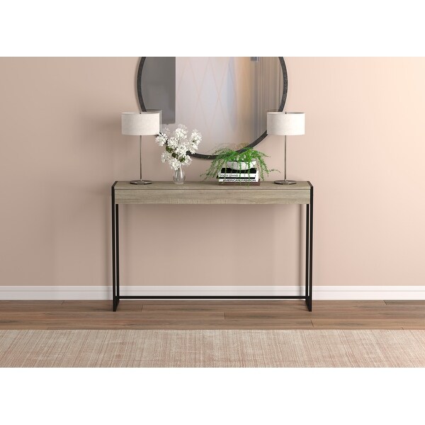 Console Table 47L Dark Taupe Black Metal - 47' x 11.4' x 29.75'