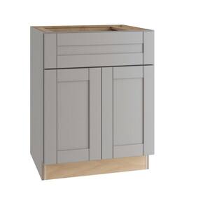 Contractor Express Cabinets Veiled Grey Shaker Assembled Plywood 24 in. x 34.5 in. x 21 in. Bath Vanity Sink Base Cabinet with Soft Close VSB2421-AVG