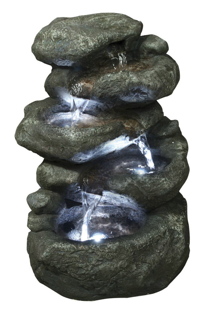 Hi-Line Five Level Rock Fountain with LED Light