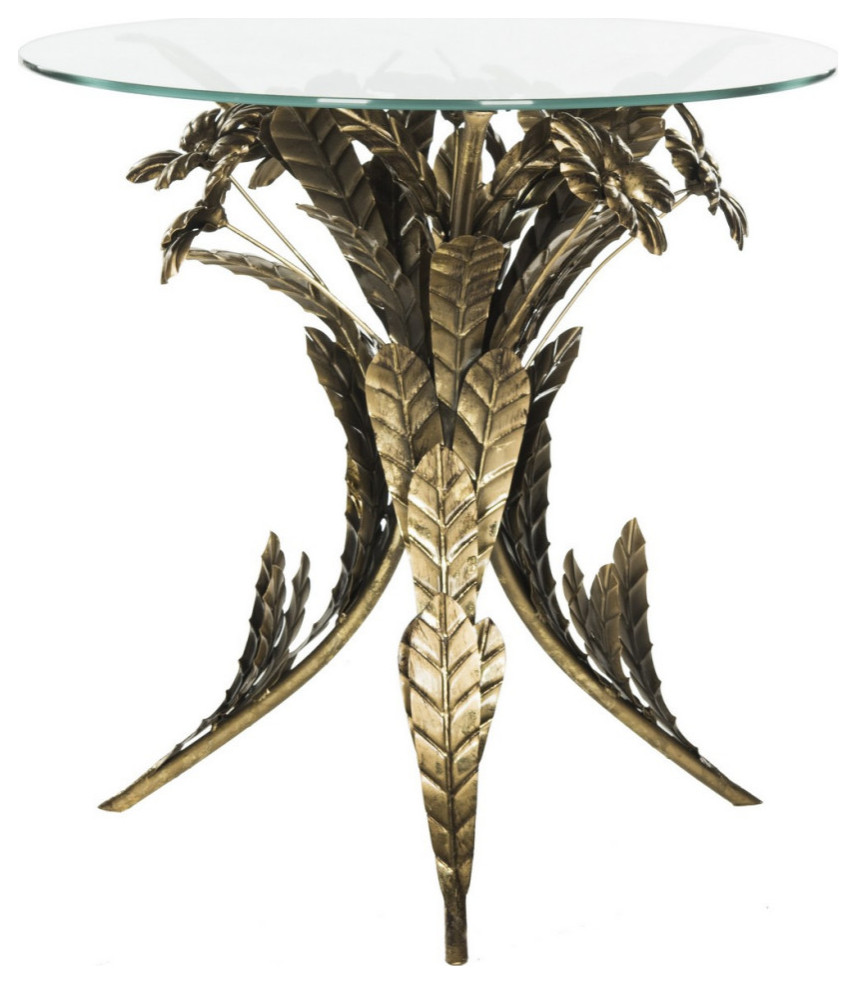 Carol Gold Leaf Bouquet Side Table Antique Gold   Contemporary   Side Tables And End Tables   by AED Luxury Home Decor  Houzz