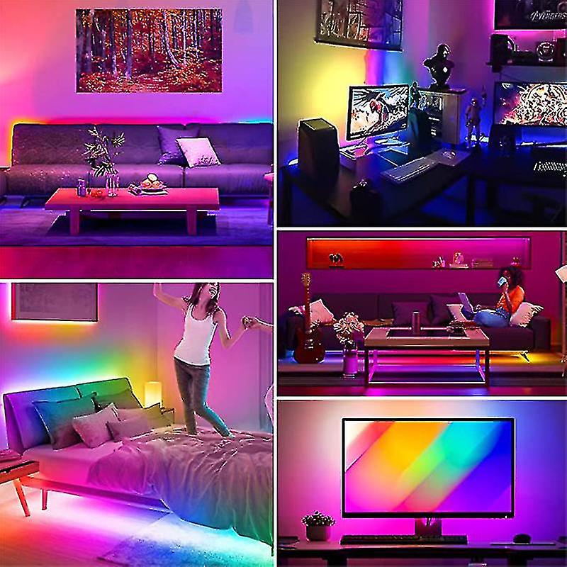 Led Strip 1m-30m Rgbic 2835 Bluetooth App Control Chasing Effect Lights Flexible Tape Diode Ribbon Tv Backlight Room Decorate