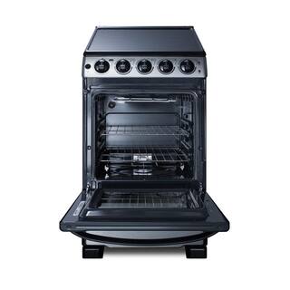 Summit Appliance 20 in. 2.3 cu. ft. Slide-In Electric Range in Stainless Steel REX2071SSRT