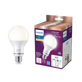 Philips 100-Watt Equivalent A21 LED Smart Wi-Fi Light Bulb Soft White (2700K) powered by WiZ with Bluetooth (2-Pack) 562371